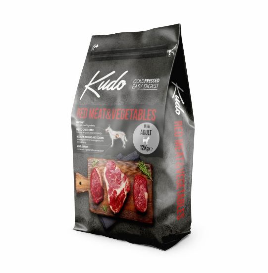 Kudo Low Grain Red Meat Mini Adult - Пълноценна суха храна за израснали кучета от мини породи с говеждо и свинско месо,12 кг.
